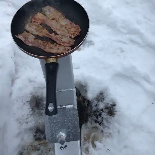 using the camping stove 